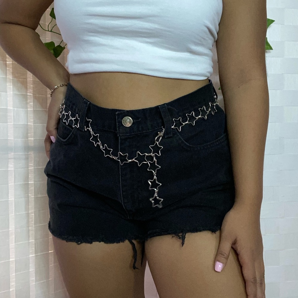 Black high waisted jean shorts
